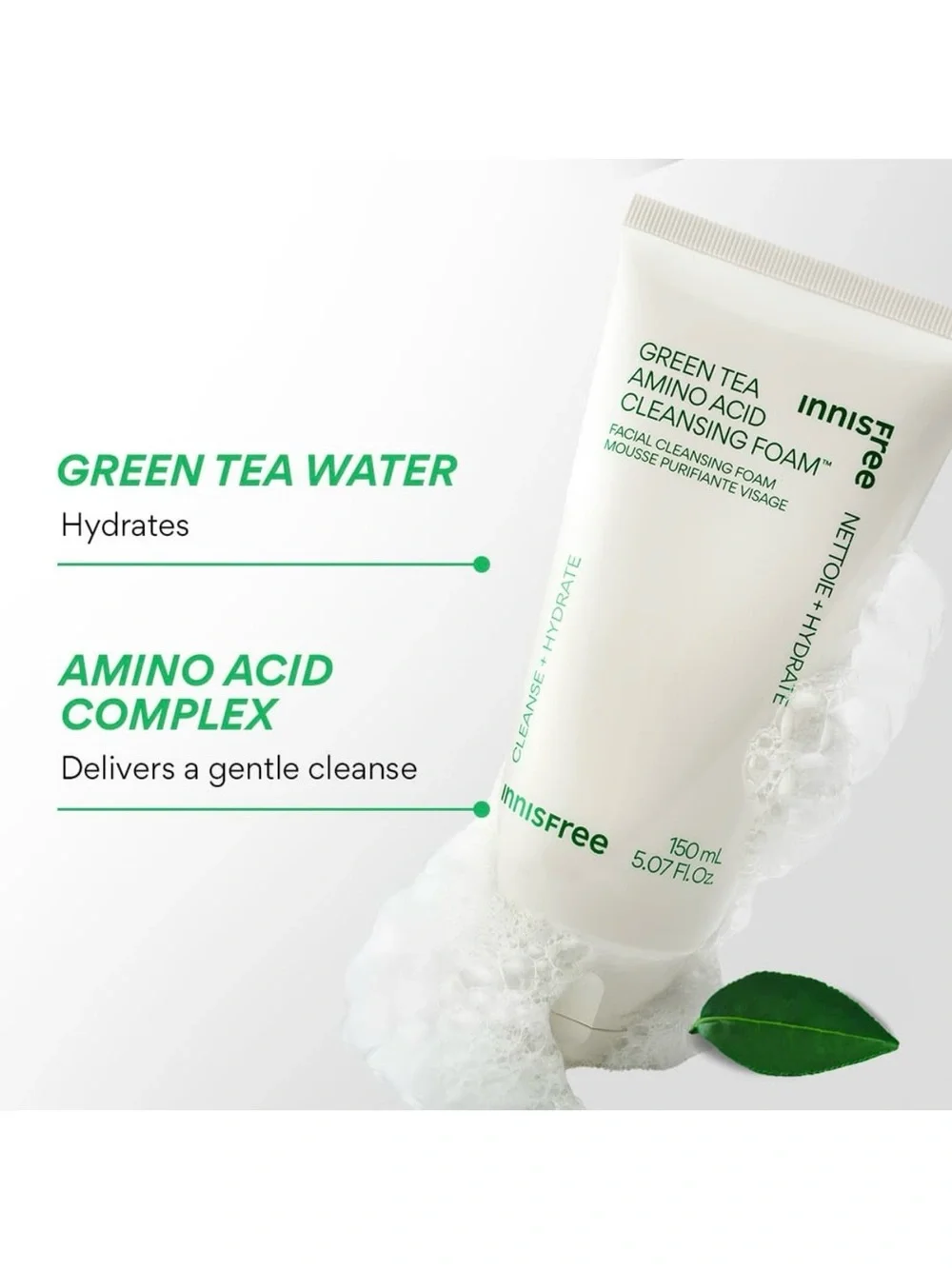 Innisfree Green Tea Amino Acid Cleansing Foam 5.07oz